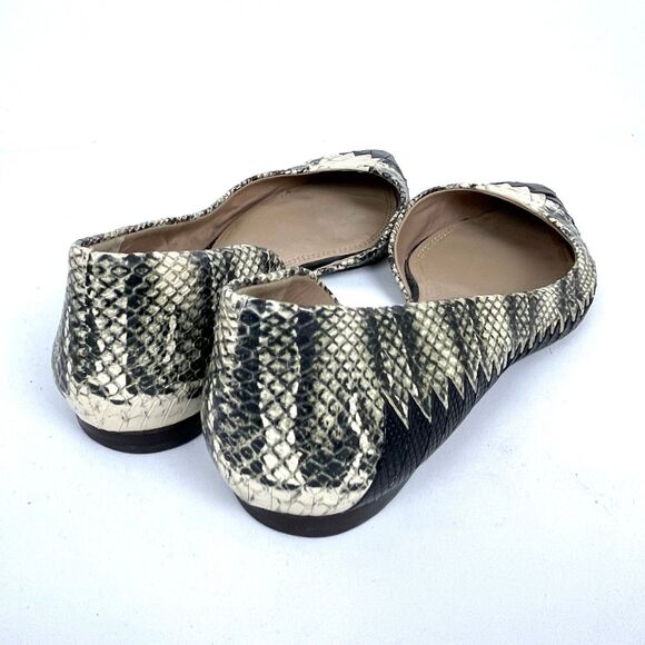 Tory Burch D'Orsay Leather Snakeskin Pointed Toe Open Side Flats Size 9M - Picture 5 of 11